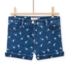Child Girl Pink Flamingo Print Raw Denim Shorts -KIDS Negozio 22S90162SHO P271 1