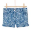 Child Girl Light Denim Shorts With Leaf And Shell Print -KIDS Negozio 22S90163SHO P272 1