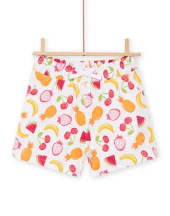 Child Girl Pink Shorts With Fruit Print