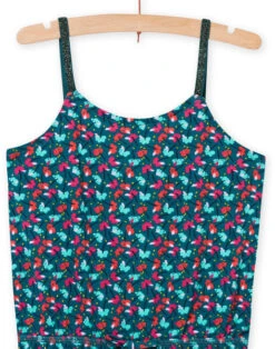 Child Girl's Blue Duck Floral Print Jumpsuit -KIDS Negozio 22S901K3CBL 714 3