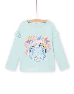 Child Girl's Long Sleeve T-shirt In Water Green -KIDS Negozio 22S901N1TML 614 3