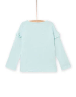 Child Girl's Long Sleeve T-shirt In Water Green -KIDS Negozio 22S901N1TML 614 4