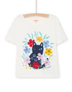 Short Sleeve T-shirt Ecru Child Girl -KIDS Negozio 22S901P2TMC 001 3