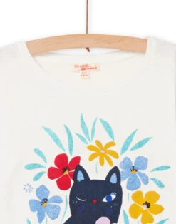 Short Sleeve T-shirt Ecru Child Girl -KIDS Negozio 22S901P2TMC 001 5