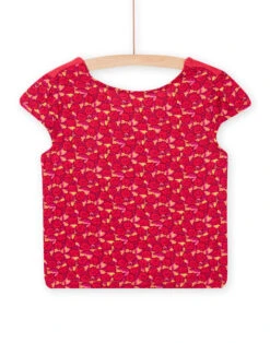 Child Girl Plum Short Sleeve T-shirt -KIDS Negozio 22S901R3TMC 709 1