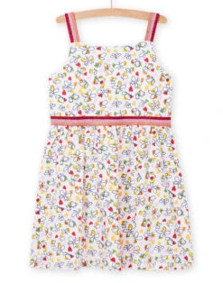 White Butterflies And Hearts Dress Child Girl