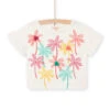 Short Sleeves Palm Tree Animation T-shirt Child Girl Ecru -KIDS Negozio 22S901V3TMC 001 1