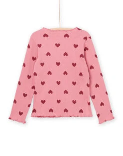 Pink Long Sleeve T-shirt In RIB -KIDS Negozio 22W901B4TML D318 3