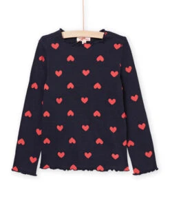 Navy Blue Long Sleeve T-shirt In RIB