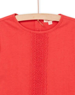 Red Long Sleeve T-shirt -KIDS Negozio 22W901BBTML F503 4
