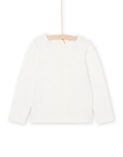 White Long Sleeve T-shirt With Lace