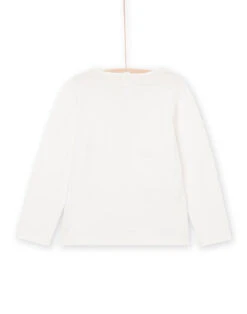 White Long Sleeve T-shirt With Lace -KIDS Negozio 22W901D3TML 001 3