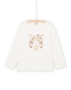 White Long Sleeve Tiger T-shirt