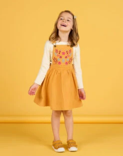 Ruffled Overalls Dress