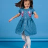 Short Sleeve Jean Dress With Parrot Animation -KIDS Negozio 22W901O1ROB P274 1