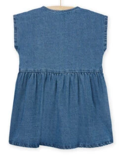 Short Sleeve Jean Dress With Parrot Animation -KIDS Negozio 22W901O1ROB P274 3
