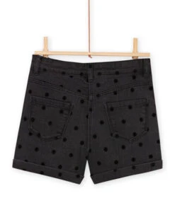 Denim Shorts With Flocked Polka Dot Print -KIDS Negozio 22W901Q1SHO 941 5