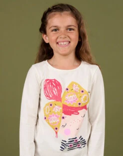 Long Sleeve T-shirt With Little Girl Pattern
