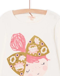 Long Sleeve T-shirt With Little Girl Pattern -KIDS Negozio 22W901Q1TML 001 2