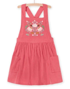 Embroidered Ruffled Velvet Dress -KIDS Negozio 22W901Q2ROB D305 1 1