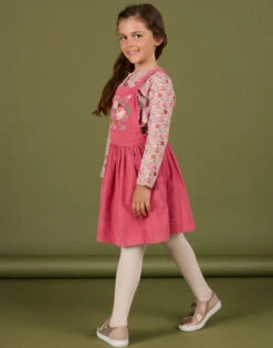 Embroidered Ruffled Velvet Dress