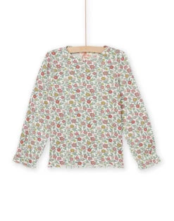 Long Sleeve Flower Print T-shirt -KIDS Negozio 22W901Q2TML 001 1 1
