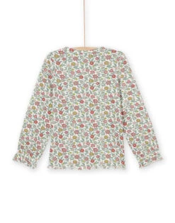 Long Sleeve Flower Print T-shirt -KIDS Negozio 22W901Q2TML 001 2 1