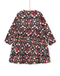 Printed Long Sleeve Velvet Dress -KIDS Negozio 22W901Q3ROB C205 3