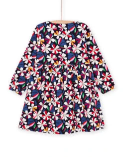 Floral Print Velvet Dress -KIDS Negozio 22W901R1ROB C243 5