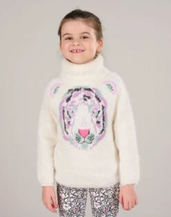 Sweater With Tiger Jacquard Pattern