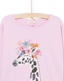 Giraffe Animation Long Sleeve T-shirt -KIDS Negozio 22W901T3TML 320 3