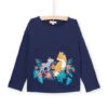 Long Sleeve T-shirt With Fox And Zebra Animation. -KIDS Negozio 22W901U3TML 713 1
