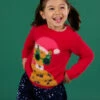 Leopard Animation Sweater With Sequins Glasses. -KIDS Negozio 22W901V1PUL F529 1