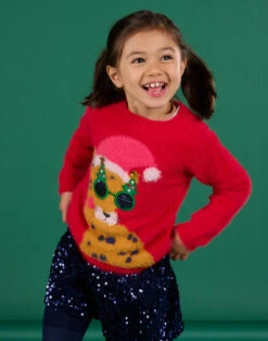 Leopard Animation Sweater With Sequins Glasses.