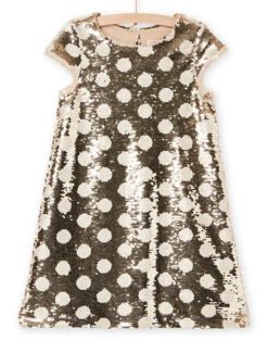 Sequined Polka Dot Print Dress