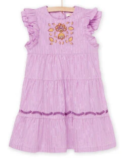 Lurex Floral And Stripe Animation Dress