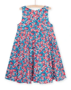 Blue And Pink Floral Print Maxi Dress -KIDS Negozio 23S90133ROB 001 14
