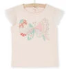 Soft Pink T-shirt With Embroidered Butterfly