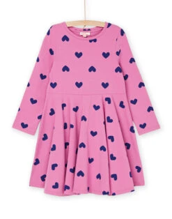 Macaron Dress With Heart Print