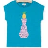 Turquoise T-shirt With Leopard Print -KIDS Negozio 23S90192TEE C217 11