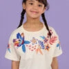 Dark Ecru T-shirt With Flowers -KIDS Negozio 23S901G2TMC 003 1