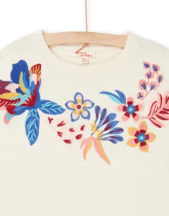 Dark Ecru T-shirt With Flowers -KIDS Negozio 23S901G2TMC 003 12