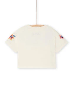 Dark Ecru T-shirt With Flowers -KIDS Negozio 23S901G2TMC 003 13