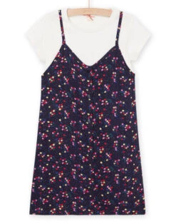 Floral Print Dress With Integrated T-shirt