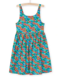 Turquoise Dress With Floral Print