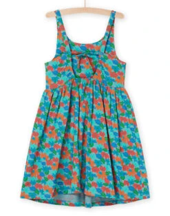 Turquoise Dress With Floral Print -KIDS Negozio 23S901P3ROB C215 13