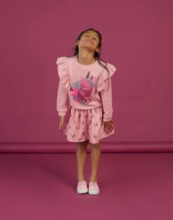 Pink Ruffled Sweatshirt -KIDS Negozio 23S901T1SWE 303 1