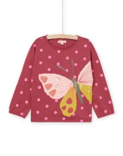 Butterfly And Polka Dot Print T-shirt -KIDS Negozio 23S901T1TML 718 11