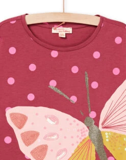 Butterfly And Polka Dot Print T-shirt -KIDS Negozio 23S901T1TML 718 12