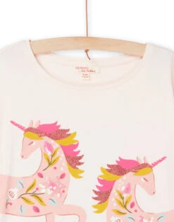 Pink T-shirt With Unicorns Animation -KIDS Negozio 23S901T3TMC D310 12